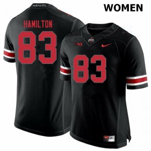 NCAA Ohio State Buckeyes Women's #83 Cormontae Hamilton Blackout Nike Football College Jersey MRR4845XU